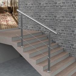 TEMU 80cm Outdoor Handrail Garden Steps Safety Rail, Mobility Grab Rail Variable Angle, Stainless Steel 304 Handrails With Installation Kit For Concrete Stair Railings, Porch, Deck, External Steps