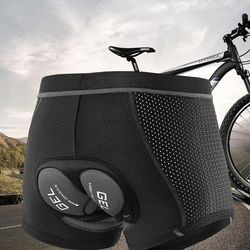 TEMU Men's Breathable Quick-dry Cycling Shorts With Silicone Padding, Anti-chafing & Moisture-wicking Fabric For Outdoor Sports, Hiking & Training - Black, Biker Shorts