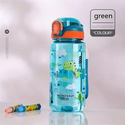 TEMU Cute Cartoon 600ml/20.29oz Clear Plastic Sports Water Bottle With Leak-proof Bounce Cap, Ideal For Outdoor Running And Fitness