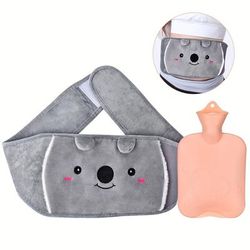 TEMU 1pc Plush Waist Wrap Hot Water Bottle - Soft Handheld Heating Pad For Neck, Shoulders, Back, Legs - No Battery Needed, Rubber For , Ideal Christmas Gift