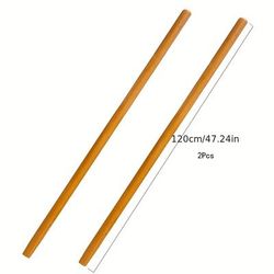 TEMU 2pcs Solid Wood Tool Handles, 50cm (19.86in) X 80cm (31.49in) X 120cm (47.2in), Diameter 3.5cm (1.37in), Suitable For Shovels, Rakes, Hoes, Scythes And Tools With Natural Solid Wood Handles