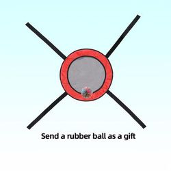 TEMU Interactive Flyer Game With Colorful Pompoms - Durable Oxford Cloth, Red Frame & Black Rope - Fun Family Sports Activity 14+