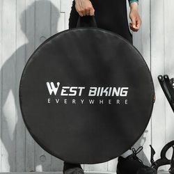 TEMU Tpu Waterproof Wheelset Bag - Made Of Thickened Wear-resistant Nylon Fabric, Compatible With 700c Road Bike Wheels. Ideal For Travel Wheelset Storage, Featuring A Convenient Carry Handle.
