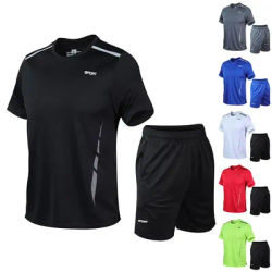 2 Pcs/Set Men's Tracksuit Gym Fitness badminton Sports Suit Clothes Running Jogging Sport Wear Exercise Workout set sportswear