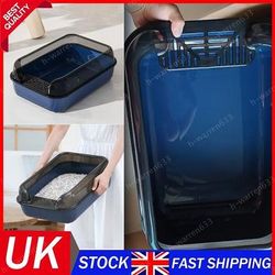 TEMU Extra Large Litter Box Deep Pan Anti-splashing Cat Toilet Tray Potty