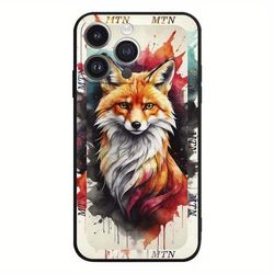 TEMU Yellow Wolf Pattern Tpu Soft Silicon Matte Protective Phone Case For 6/6s/7/8/x/xs/xr/se2 2020/se3 2022/11/12/13/14 15 Mini Plus Pro Max