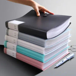 60 Pocket A4 Folder File Bag, Suitable for Storing A4 Sized Documents Such As Test Papers, High Transparency and Waterproof