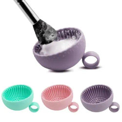 Silicone Balls Scrub Bowl Beauty Cleaning Tools Makeup Brush Scrub Pad Creative Silicone Makeup Brush Cleaning Bowl