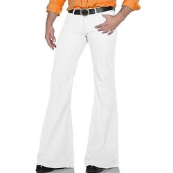 Retrò Vintage Anni '70 Fantastico Pantaloni a zampa d'elefante Pantaloni a zampa Hippie Disco A vita medio-alta Tinta unica Costume Per uomo Halloween Carnevale Festival Musicale Festa a tema retrò