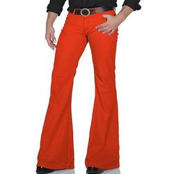 Retrò Vintage Anni '70 Fantastico Pantaloni a zampa d'elefante Pantaloni a zampa Hippie Disco A vita medio-alta Tinta unica Costume Per uomo Halloween Carnevale Festival Musicale Festa a tema retrò