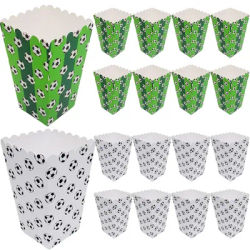 Boîtes à pop-corn de football, 10/20/30/40/50 pièces, sacs à pop-corn verts et blancs, seaux pour le Sport, fournitures de fête, décorations, cadeaux