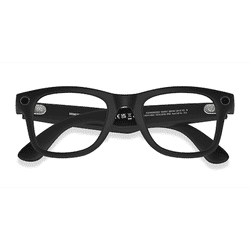 Unisex s square Matte Black Plastic Prescription sunglasses - Eyebuydirect s Ray-Ban Meta Wayfarer