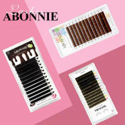 ABONNIE Cashmere Brown Eyelash Extensions Soft Natural Dark Brown Colorful Individual Classic Mink Lashes