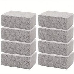 TEMU 8pcs Small Grey Bbq Grill Cleaning Bricks - Reusable Polypropylene Pumice Stone Tool For Effortless Cleaning Of Grill Plates & Grates, Kitchen Cleaning Essentials, Bbq Accessories