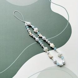 TEMU Fashion Ocean Braided Mobile Phone Lanyard Beach Series Starfish Turtle Beads Phone Strap Camera Pendant