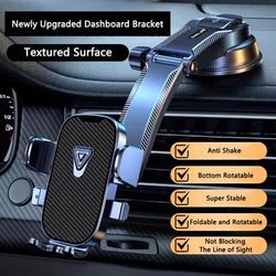 TEMU Car Mobile Phone Holder, 2025 Gravity Phone Mount For Dashboard, Car Universal Navigation Bracket, 360 Degree Rotating Suction Cup Mobile Phone Support