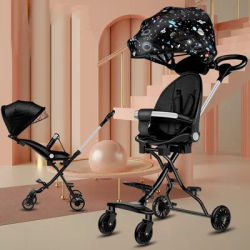 Poussette Portable Pliable pour Bébé de 6 Mois à 5 Ans, Siège Twoway, Chariot à Quatre Roues,