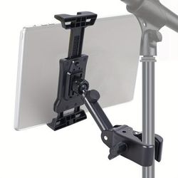 "TEMU Adjustable Tablet And Smartphone Mount Holder For Mic Stands - 360° Rotating, Secure Clamp, Compatible With Ipad, Android, 4.7-13.5" Devices, Abs Material, Tablet Holder Stand"