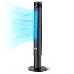 "TEMU 43" Tower Fan, 85° Oscillating Bladeless Tower Fan – Quiet Cooling For Bedrooms, Ac Fan With 12-hour Timer, 3 & Settings, Led Display, 28 Db"