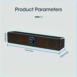 TEMU Home Theater Hifi Portable, Wired Speaker, Stereo Bass Bar Speaker, Usb Subwoofer Suitable For Computer, Tv, Phone