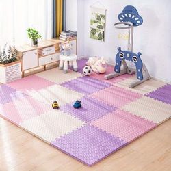 TEMU 16pcs Eva Foam Mat Yoga And Gymnastics Mat Is Suitable For , Indoor Bedroom, Foam Mat, Splicing Lock, Jigsaw, Waterproof And Fall Resistant Mat