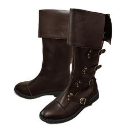Medievale Rinascimento Scarpe Stivali al ginocchio Stivali jazz piatti Pirata Vichingo Crociato Costume Per uomo Celtico Costumi da pirata Halloween Mascherata Performance Festa Sera LARP Adulti