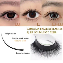 Domi Camellia False Eyelashes LB LC LJ LD C D Curl Cashmere Classic Eyelashes Extensions Mixed Tray Premade Russian Volume Fans