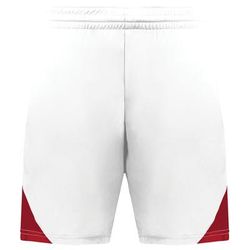 Augusta Sportswear 1736 Step-Back Modern Fit Basketball Shorts in White/Red size 3XL | Polyester