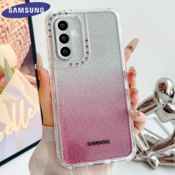 3 in 1 Bling Glitter Clear Shell Samsung Galaxy S25 S23 Ultra S24 S22 Plus S21FE A55 A35 A25 A15 A56