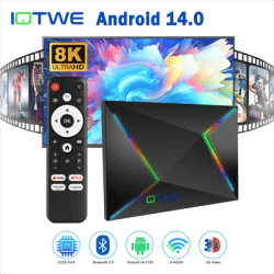 New Smart TV BOX Android 14.0 4GB+128GB Ethernet 1000M WIFI6 USB3.0 3D HDMI Netzwerk Media Player Octa Core Buletooth 5.0 2025