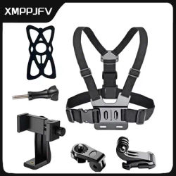 Adjustable Phone Clip Holder With Chest Strap Fixation Bracket for Sport Camera Mobile Phone Camera
