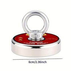 TEMU 300 Lbs Pulling Force Fishing Magnets, Diameter 2.36inch(60mm), Suitable For River And Magnet Fishing, Neodymium Magnet Set