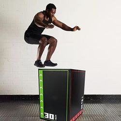 TEMU 3-in-1 Soft Foam Fitness Jump Box For Explosion Strength Training, High Rebound, Black - Ideal For Gym, Home Workouts &