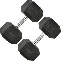 TEMU Hex Dumbbells 15kg Pairs Rubber Weight Home Gym Equipment, Strength Training Workout Functional Fitness Dumbell Dumbell