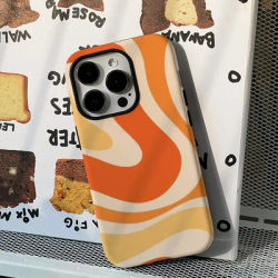 Retro Modern Liquid Swirl Abstract Orange And Tangerine Tones Phone Case Film Shell For IPhone 16 15