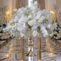 DIA 40-80CM Soft Rubber Green Plant Rose Ball Wedding Decoration Geometric Road Guide Flower Showcase Floral Art