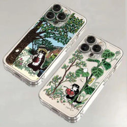 Lovely Cartoon Black Cat Phone Case For iPhone 16e 16 15 14 13 12 11 Mini Pro Max X XR XSMax 7 8 Plus Transparent Soft TPU