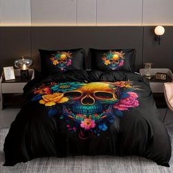 TEMU 3pcs Vibrant & Floral Print Bedding Set - Soft, Breathable Polyester Duvet Cover (1) + 2 Pillowcases, Machine Washable - Bedroom &