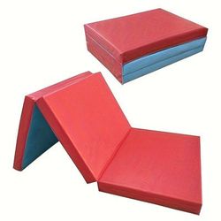 TEMU Three-layer Folding Gymnastics Mat, Pvc Colorful Sports Mat, Suitable For Fitness, Dance, Yoga - Durable, Waterproof, Non-slip Training Mat, Suitable For Sit-ups And Sport