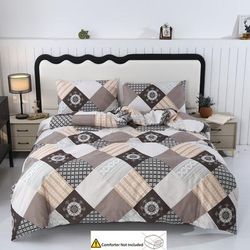 TEMU 3pcs Duvet Cover Set, 1pc + 2 Pillowcases Without Filling, Style Pattern, High-end Bedding Linens Soft And Light Beige-friendly Comfortable Suitable For All Bedroom Hotel Dormitory