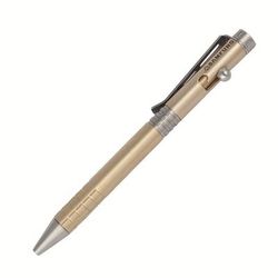 TEMU Brass Ballpoint Pen Edc Pocket Rollerball Signature Pen With Black Ink Refill For Writing Stationery Gift Office Business
