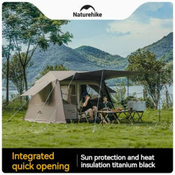 Naturehike Village 6.0 Automatic Tent Camping One Touch Tent 4-8 People 150D Titanium Black Glue Outdoor Waterproof Double Layer