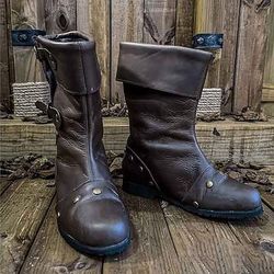 Medievale Rinascimento Scarpe Stivali al ginocchio Stivali jazz piatti Costume Per uomo Celtico Costumi da pirata Halloween Mascherata Performance LARP Fiera Rinascimentale Adulti Scarpe