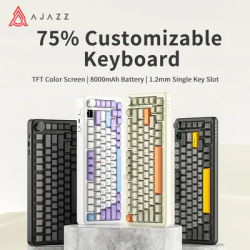 AJAZZ AK820MAX Keyboard Wired/Wireless Tri-Mode 75% Layout With 0.85" TFT Screem 82Key Full Hot-Swappable For PC