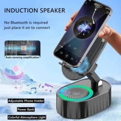 Haut-parleur Bluetooth à Induction sans fil 5 en 1, support de téléphone portable, chargeur de