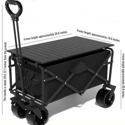 Outdoor Camping Car Foldable Cart Large Capacity Light Portable Storage Strong Load-Bearing Suitable for Camping Beach