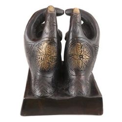 Floral Welcome,'Handcrafted Floral Brass Card Holder with Antique Finish'