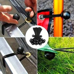 TEMU 20pcs Outdoor Camping Tent Tarpaulin Tension Cord Plastic Ball Elastic Cord Binding Storage Elastic Ball Cord Camping Tent Outdoor '