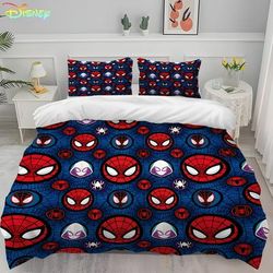 TEMU Spider-man Printed Cartoon Duvet Cover Bedding Sets With 3pcs 1 Duvet Cover 90 Pillowcases For Bedroom Valentine's Day Single Double Multi Size