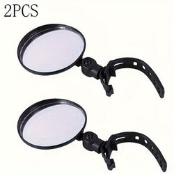 TEMU Set Of 2 Black Pvc Adjustable And Swivel Bike Rearview Mirrors - Improve , Compatible